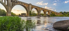 A bridge in Fredericksburg, Virginia.